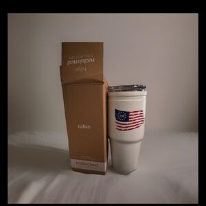 White Travel Tumbler with Flag Design 30oz